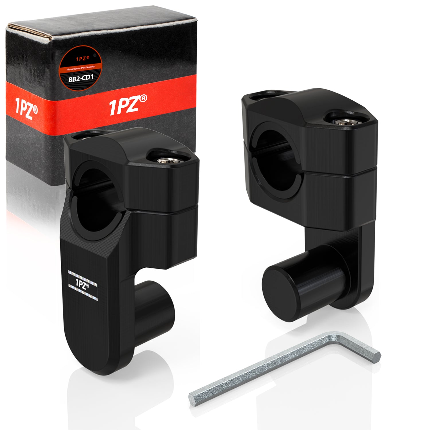 1PZ Pivoting Handlebar Clamp Risers Replacement for Universal Motorcycle 2" Raise Clamps for 7/8" or 1 1/8" Handlebars Mount To 7/8" Stem Clamp