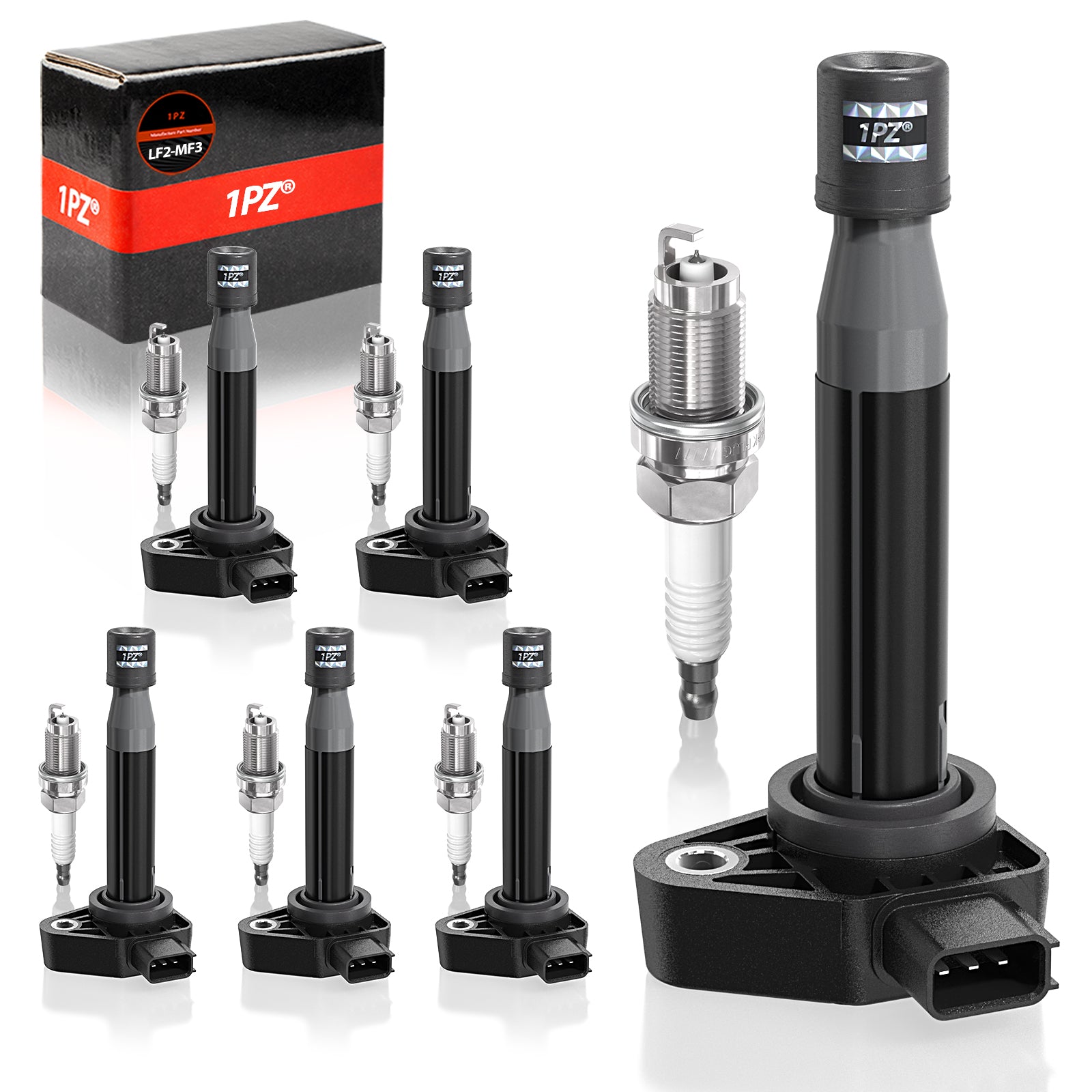 1PZ Sets of 6 Ignition Coil Pack UF242 and Iridium Spark Plugs 3657 Compatible with Honda Acura Saturn Accord Odyssey MDX TL RL Vue 3.0L 3.2L 3.5L V6