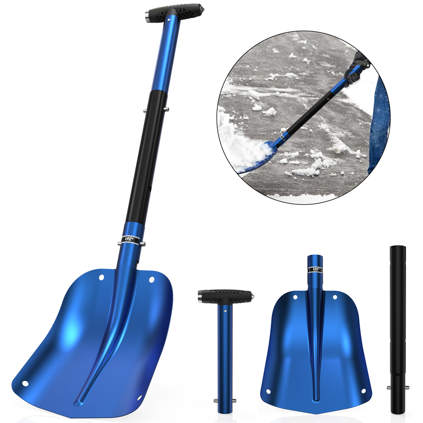 32" Detachable Snow Shovel for Car, Extendable Snow Shovel