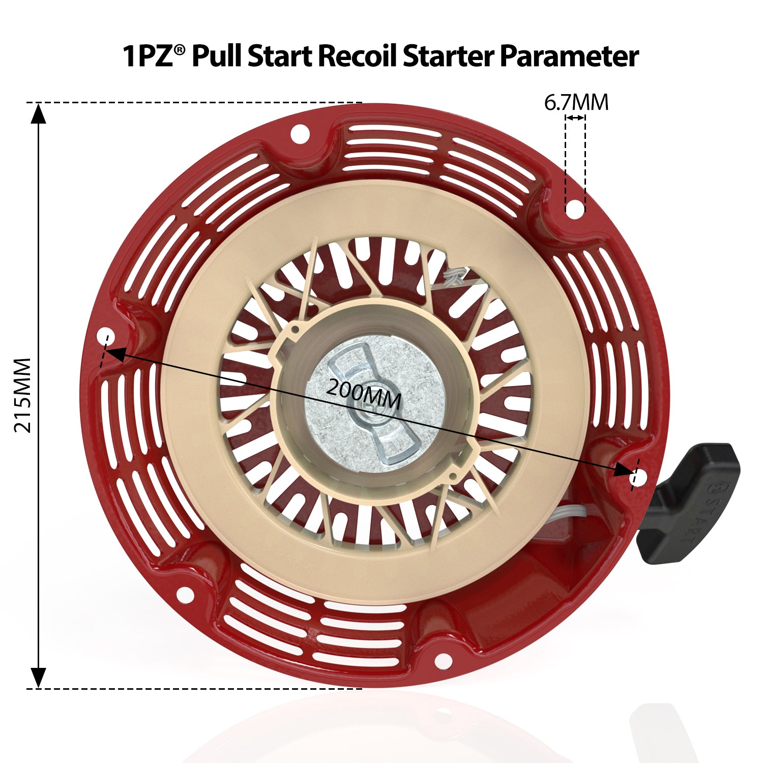 1PZ Recoil Starter Pull Start Replacement for Honda GX340 GX390 GX610 GX620 11hp 13hp 28400-ZEE3-W01ZA Generator Replaces