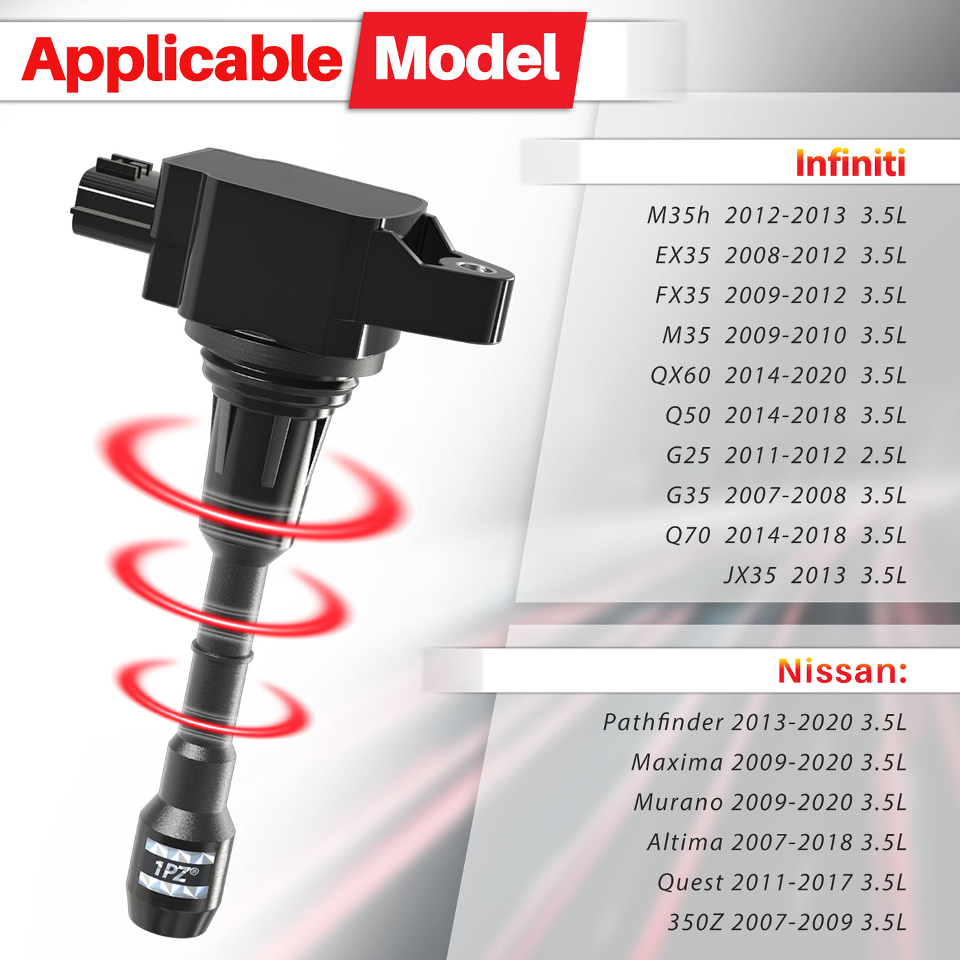 Sets of 6 Ignition Coil Pack UF550 and Iridium Spark Plugs 1406
