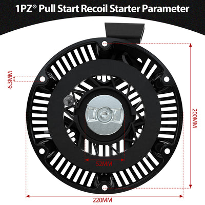 797747 Recoil Starter Pull Start Assembly 13.5hp 2100 Series Black 6 Holes