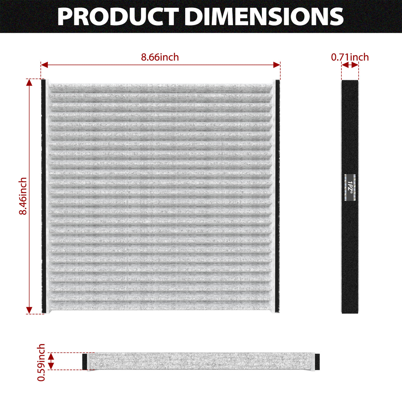 Cabin Air Filter with Activated Carbon Replace# CP132, CF10132, 87139-06030