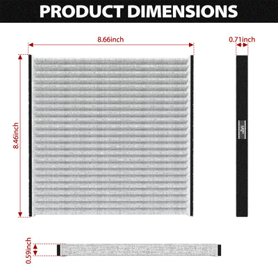 Cabin Air Filter with Activated Carbon Replace# CP132, CF10132, 87139-06030