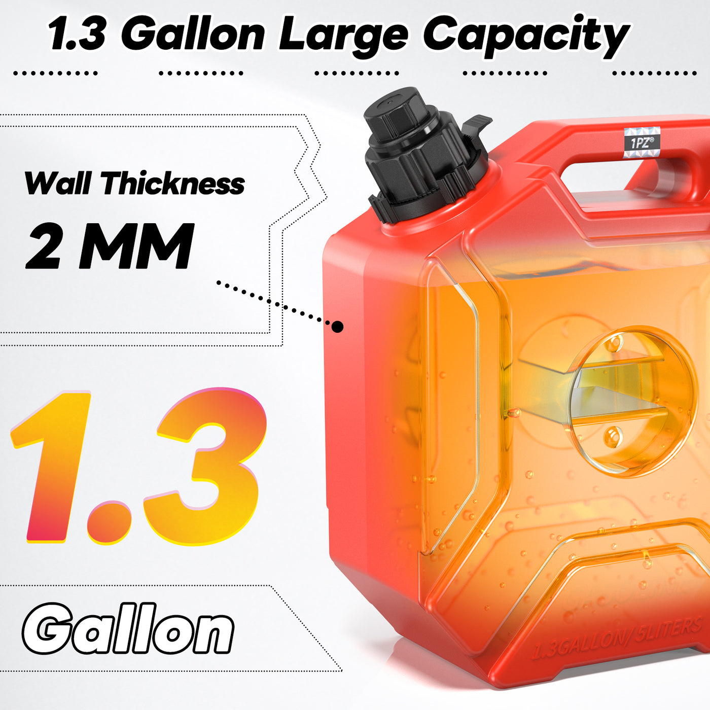 1.3 Gallon 5L Storage Gas Can with Lockable Bracke