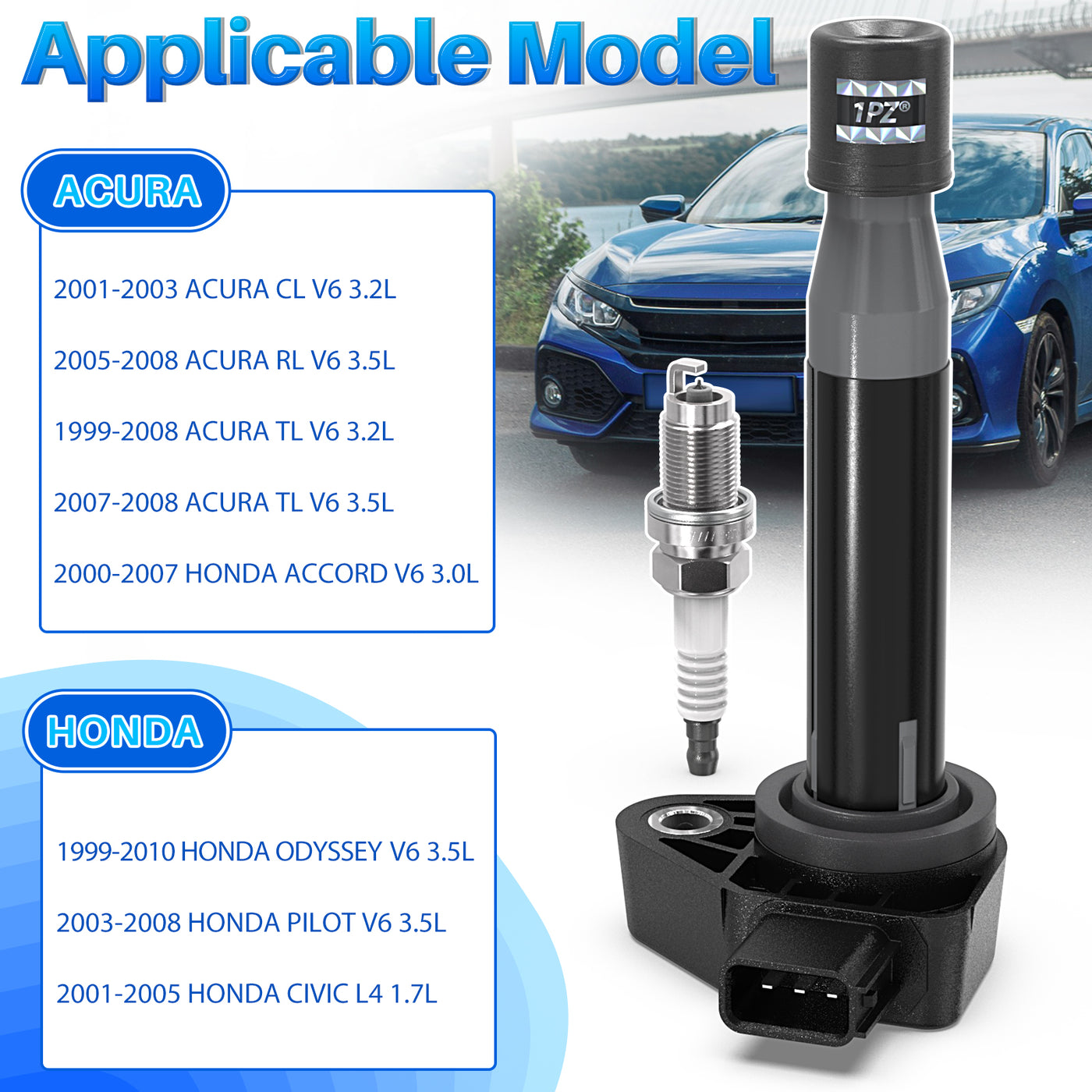 Sets of 6 Ignition Coil Pack UF242 and Iridium Spark Plugs 3657