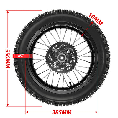 12mm Axle 14" Rear Wheel Rim Tire 90/100-14 Tire