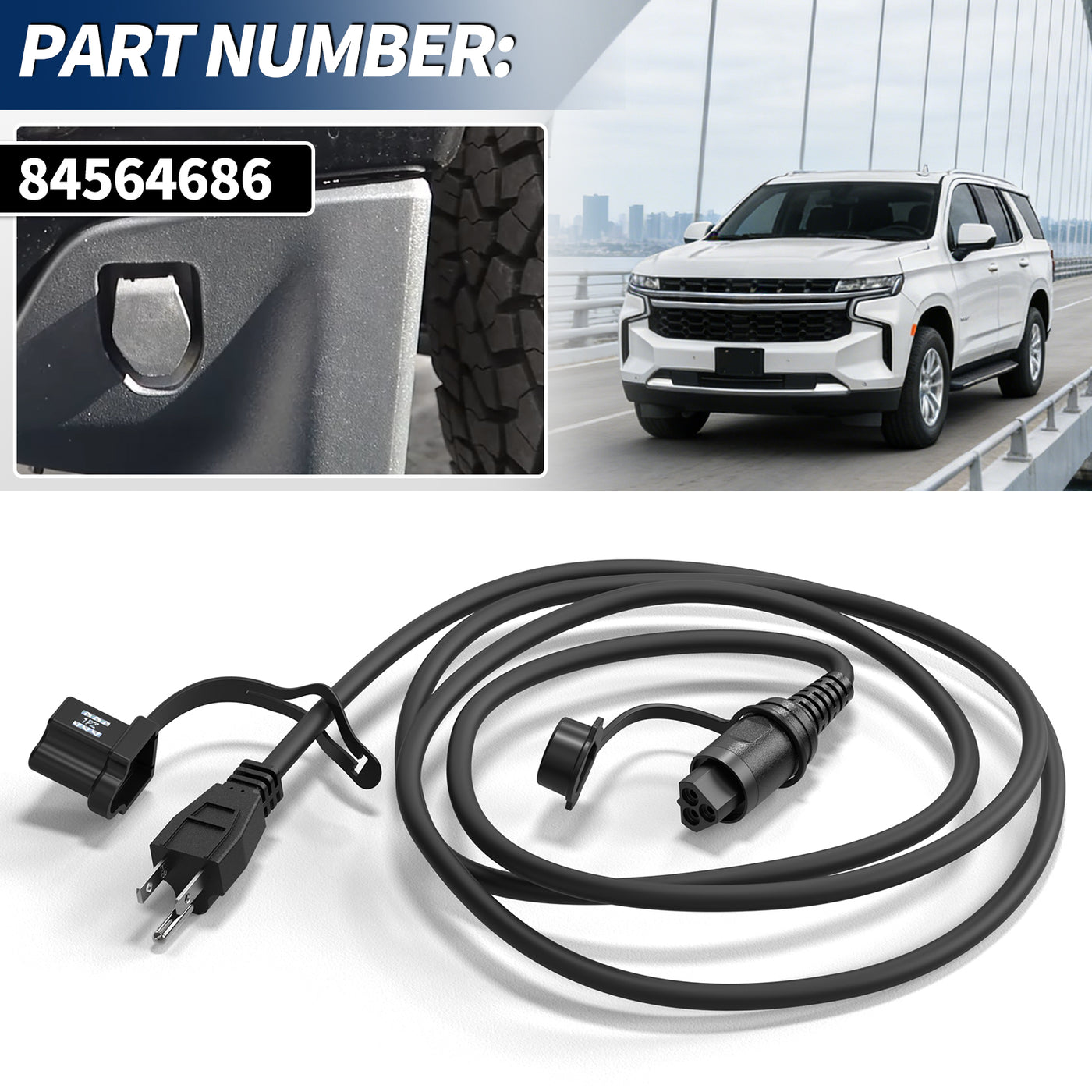 84564686 Block Heater Cable Engine Coolant Heater Cable Replacement for ...