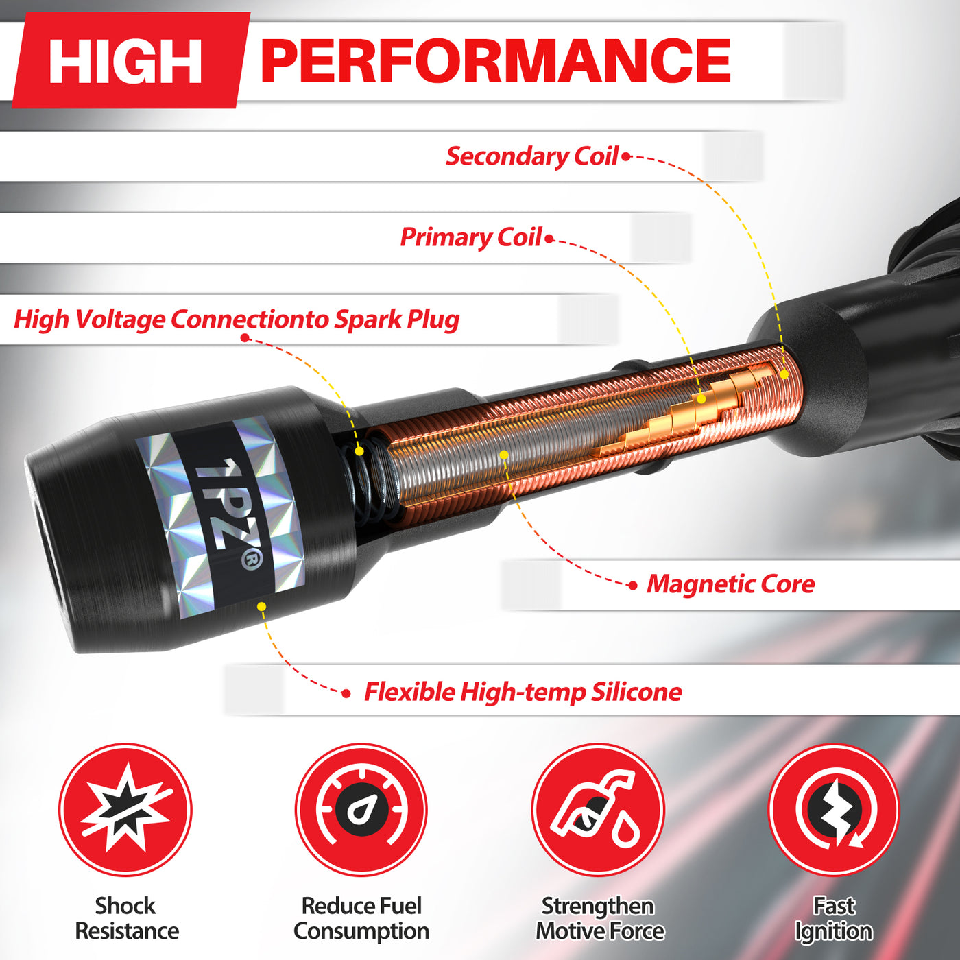 Sets of 6 Ignition Coil Pack UF550 and Iridium Spark Plugs 1406