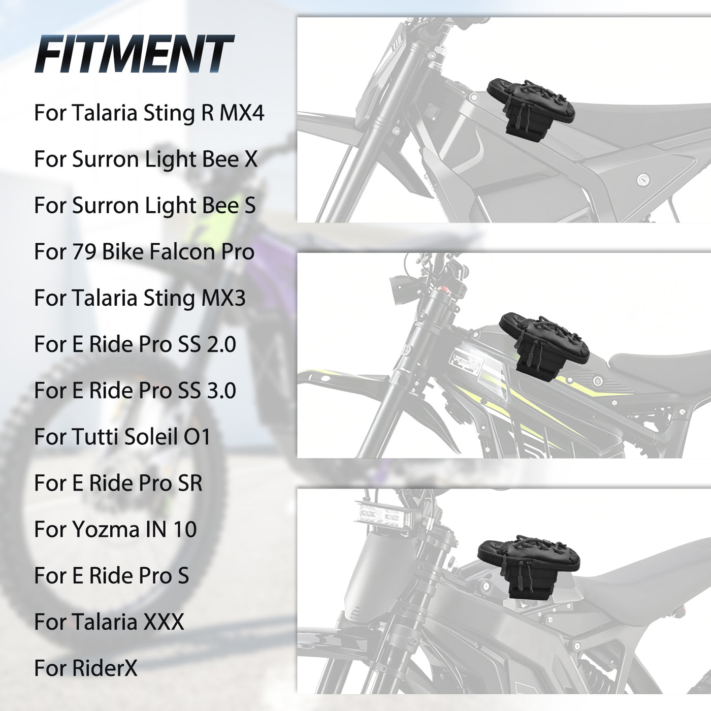 Electric Dirt Bike Bag Front Frame Bag Universal for Sur Ron Surron ...