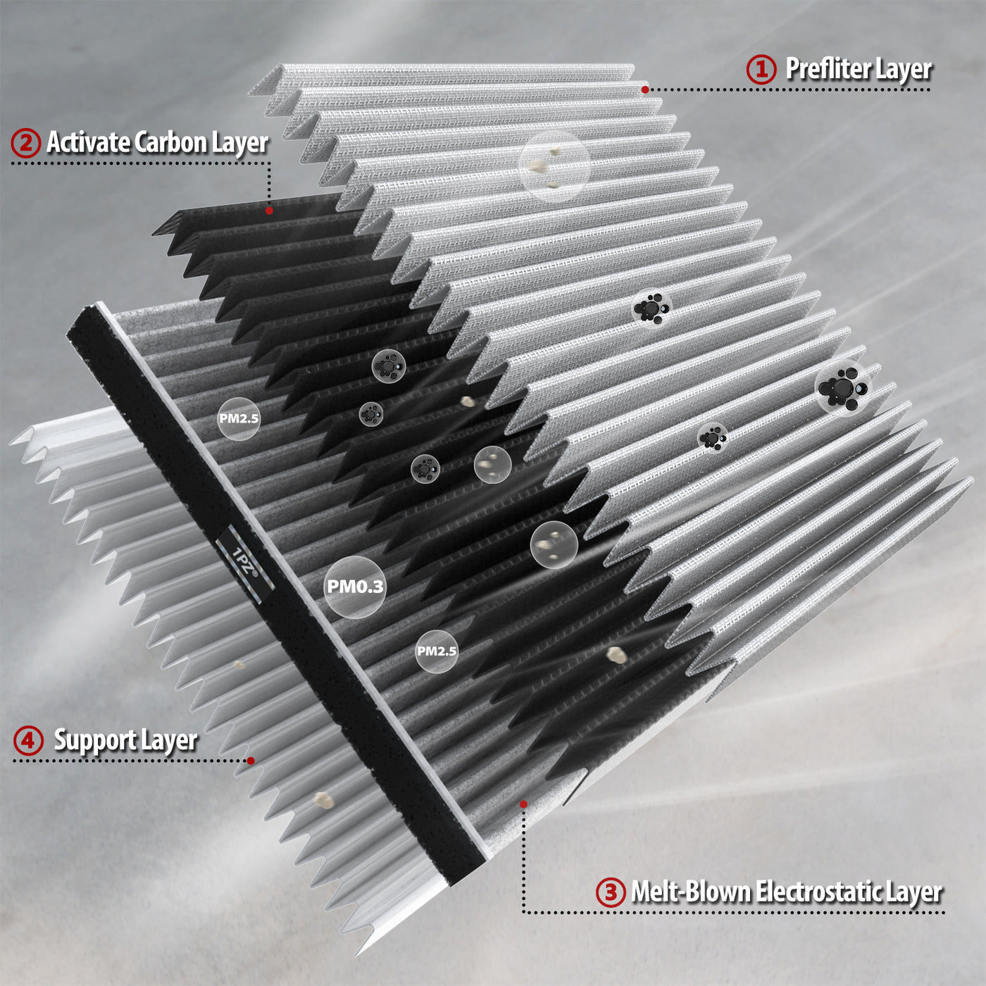 Cabin Air Filter with Activated Carbon Replace# CP132, CF10132, 87139-06030
