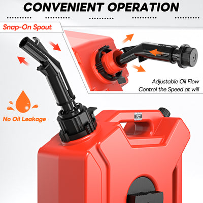 1.3 Gallon 5L Storage Gas Can with Lockable Bracke
