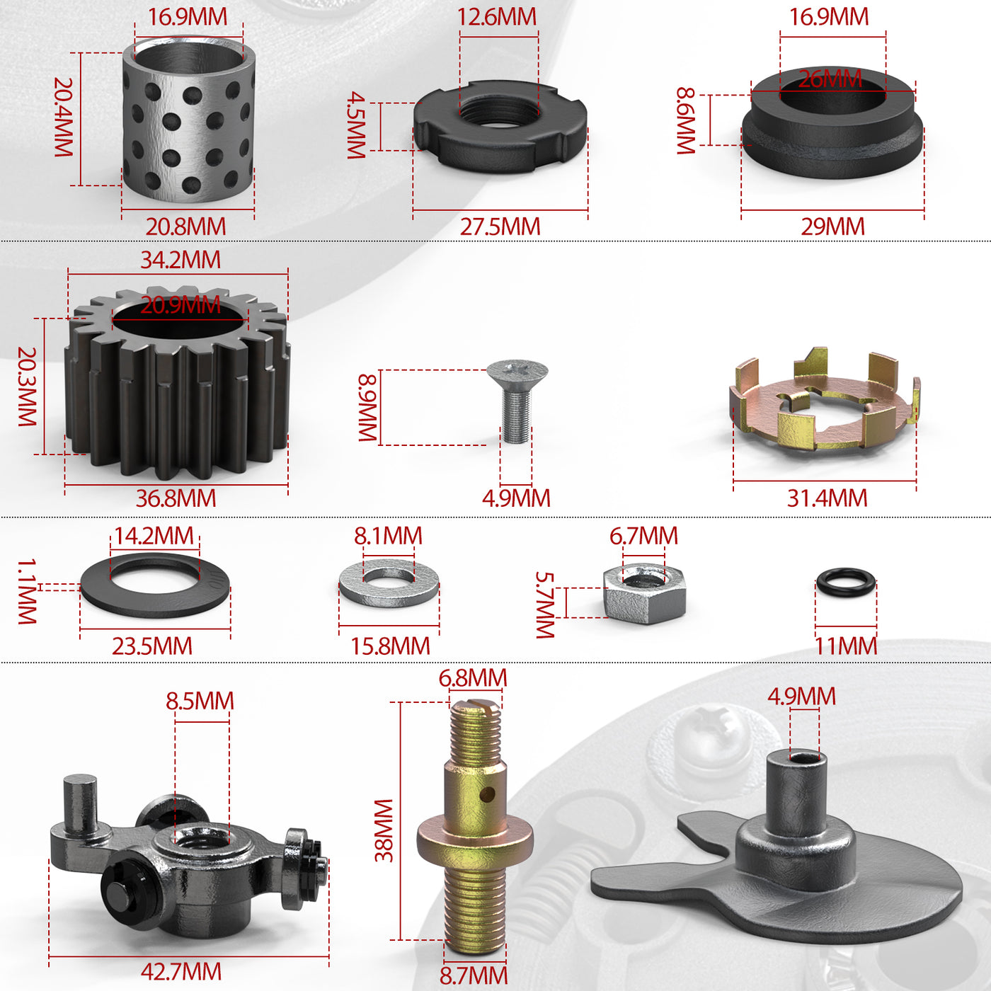 18 Teeth Clutch Assembly for Semi Auto 50cc-125cc Engine Dirt Bikes ATV Go-Kart Taotao