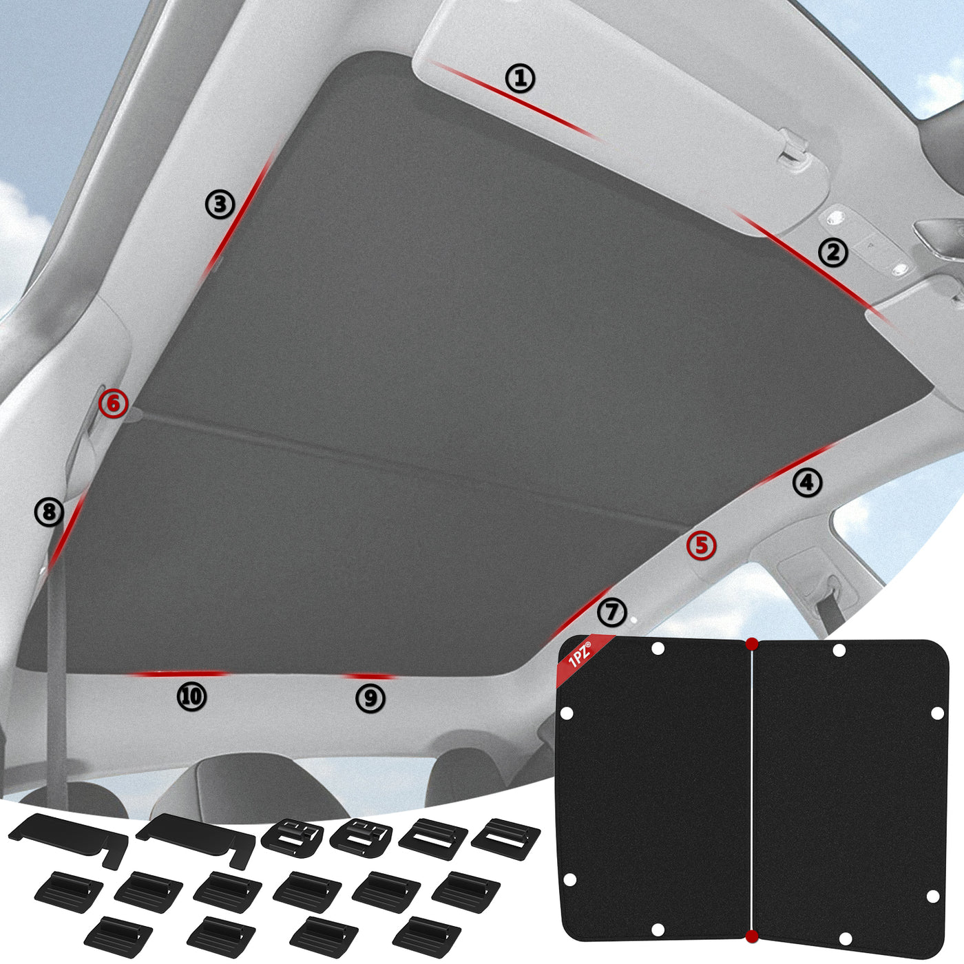 Roof Sunshade for Tesla Model Y Accessories 2020-2023 Visor Sunroof Reflector 2PCS