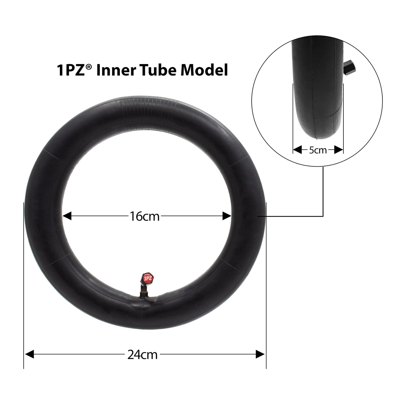 2-Pack Heavy-Duty 90° Valve 10x2 / 10x2.125 Inner Tube for 2-Wheel Self Balancing Electric Scooter Kid Bike