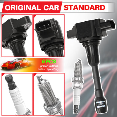 Sets of 6 Ignition Coil Pack UF550 and Iridium Spark Plugs 1406