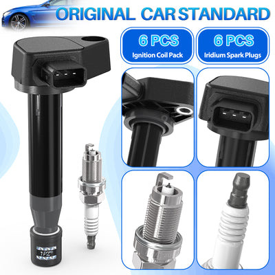 Sets of 6 Ignition Coil Pack UF242 and Iridium Spark Plugs 3657