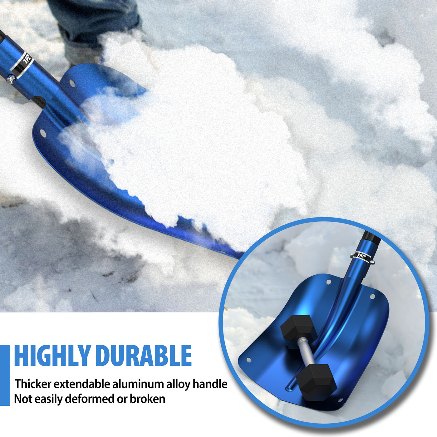 32" Detachable Snow Shovel for Car, Extendable Snow Shovel