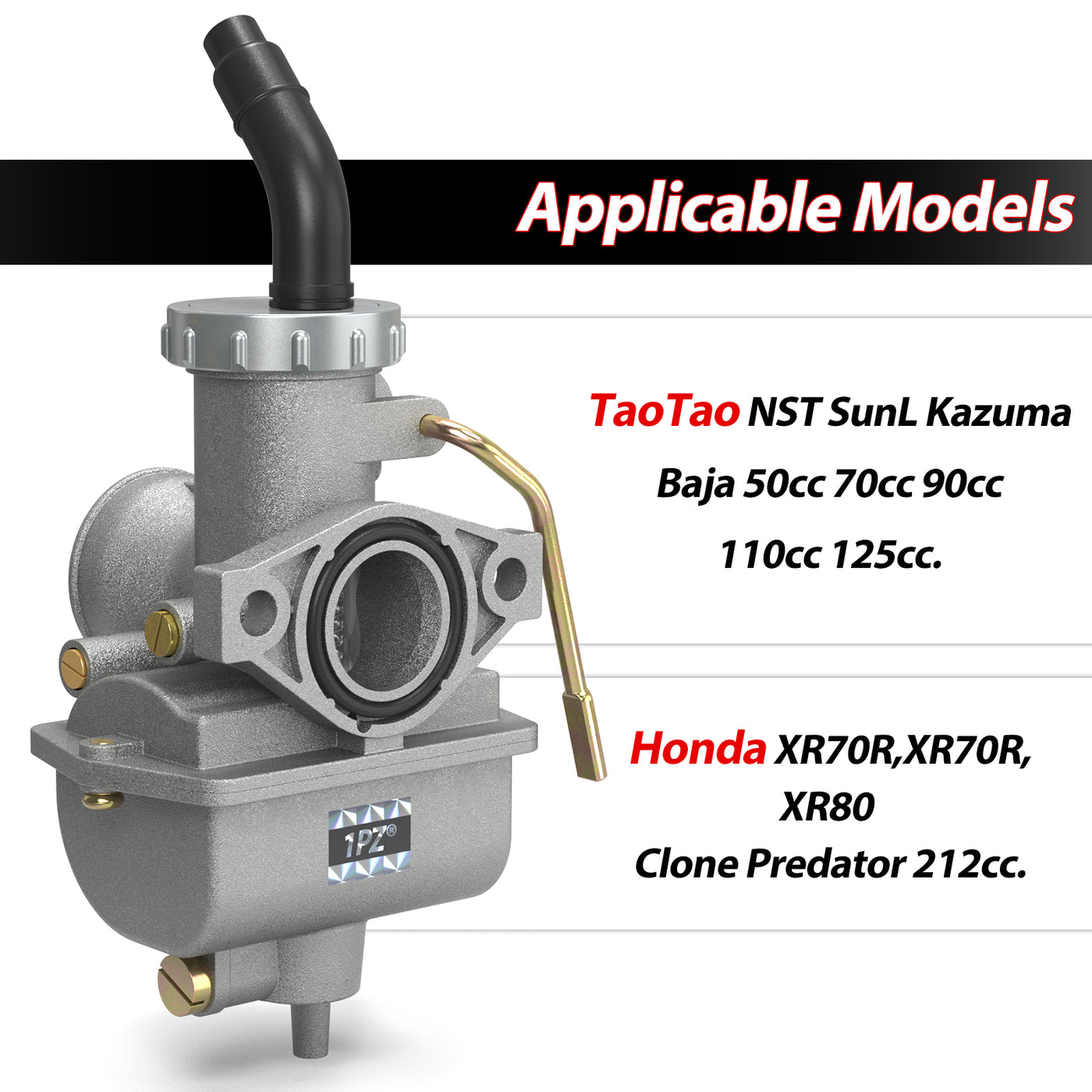PZ20 Carburetor Kit Replacement for Kazuma Baja 50cc 70cc 90cc 110cc 125cc Honda CRF70F XR80 TaoTao 110B NST SunL Chinese Quad 4 Stroke ATV 4 Wheeler Go Kart Dirt Bike