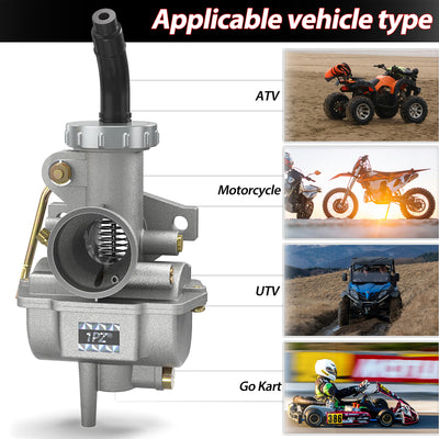 PZ20 Carburetor Kit Replacement for Kazuma Baja 50cc 70cc 90cc 110cc 125cc Honda CRF70F XR80 TaoTao 110B NST SunL Chinese Quad 4 Stroke ATV 4 Wheeler Go Kart Dirt Bike