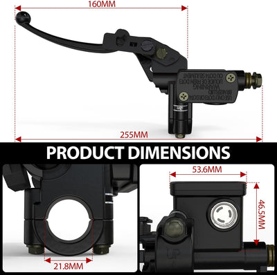 7/8" 22mm Universal Left Brake Lever Master Cylinder for Motorcycle ATV Quad Moped Pit Dirt Bike