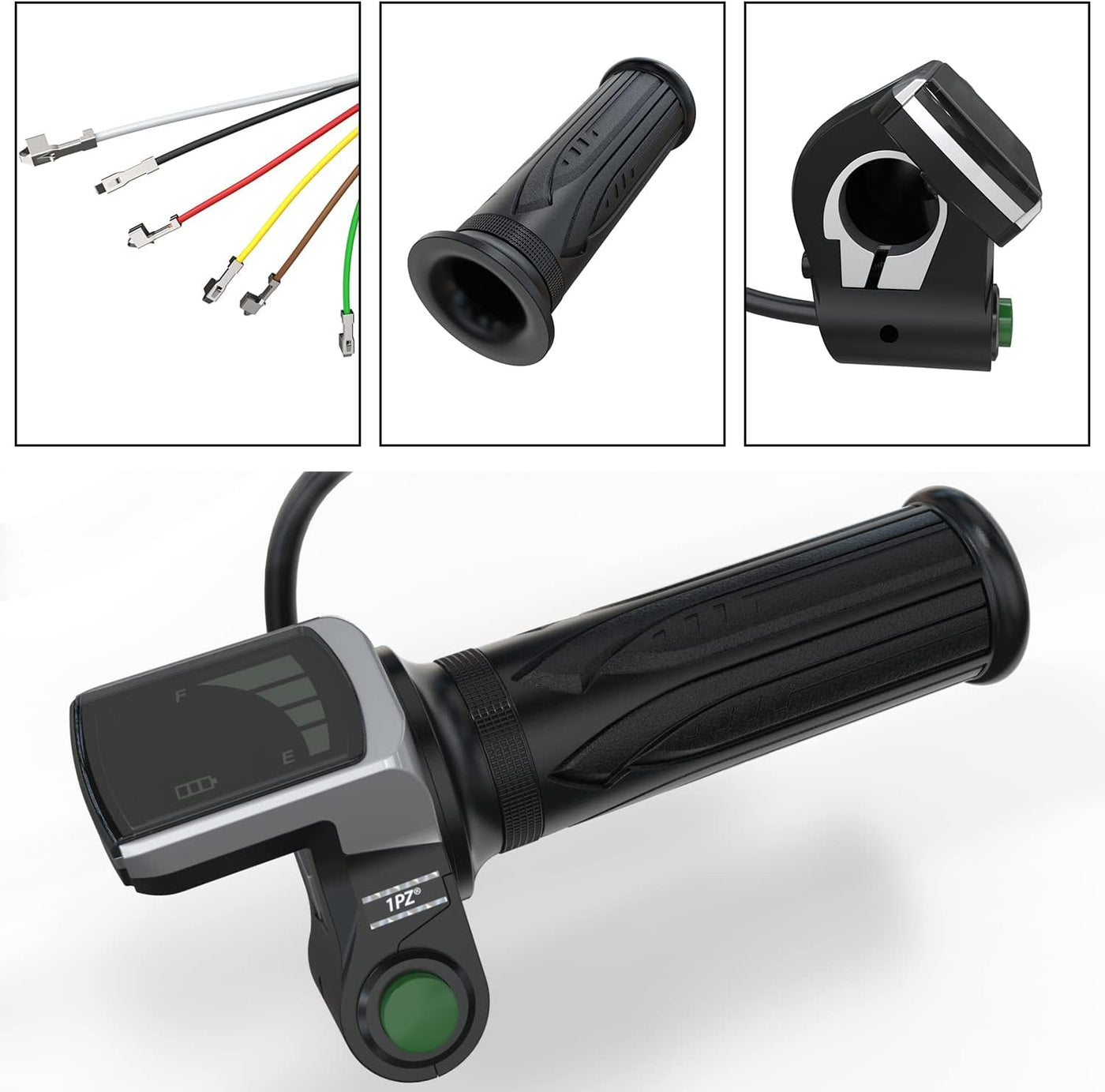 36V Throttle Grip Waterproof LCD Display Handle Twist Grip Clamp for Electric Bike Scooter