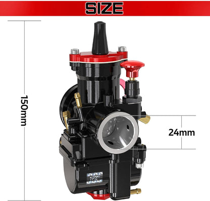 1PZ PW0-K24 PWK 24MM Carburetor Upgrade Racing Carb Replacement for Universal 50cc to 125cc 2T 4T Engine Dirt Bike ATV Quad Scooter Motocross Enduro