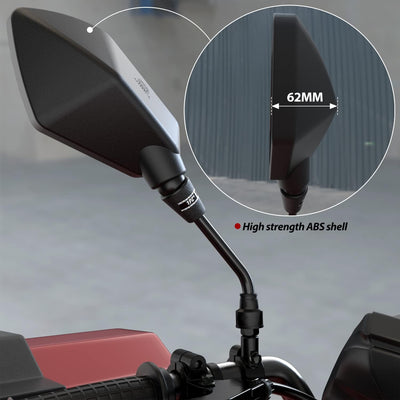 1PZ ATV Rear view Mirror with 7/8" Handlebar Mount 8mm Adaptor Replacement for Honda Polaris Suzuki Kawasaki Yamaha 4 Wheeler Dirt Bike Motorcycle Scooter Moped Cruiser Chopper
