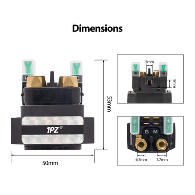 1PZ Starter Relay Solenoid Replacement for Yamaha YFM 250 350 400 450 660 Grizzly Raptor Kodiak Big Bear Tracker Bruin Wolverine 1999-2014