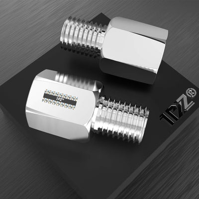 Mirror Mount Adapter - M8 female to M10 male or 8mm to 10mm Chrome (Pack of 2)