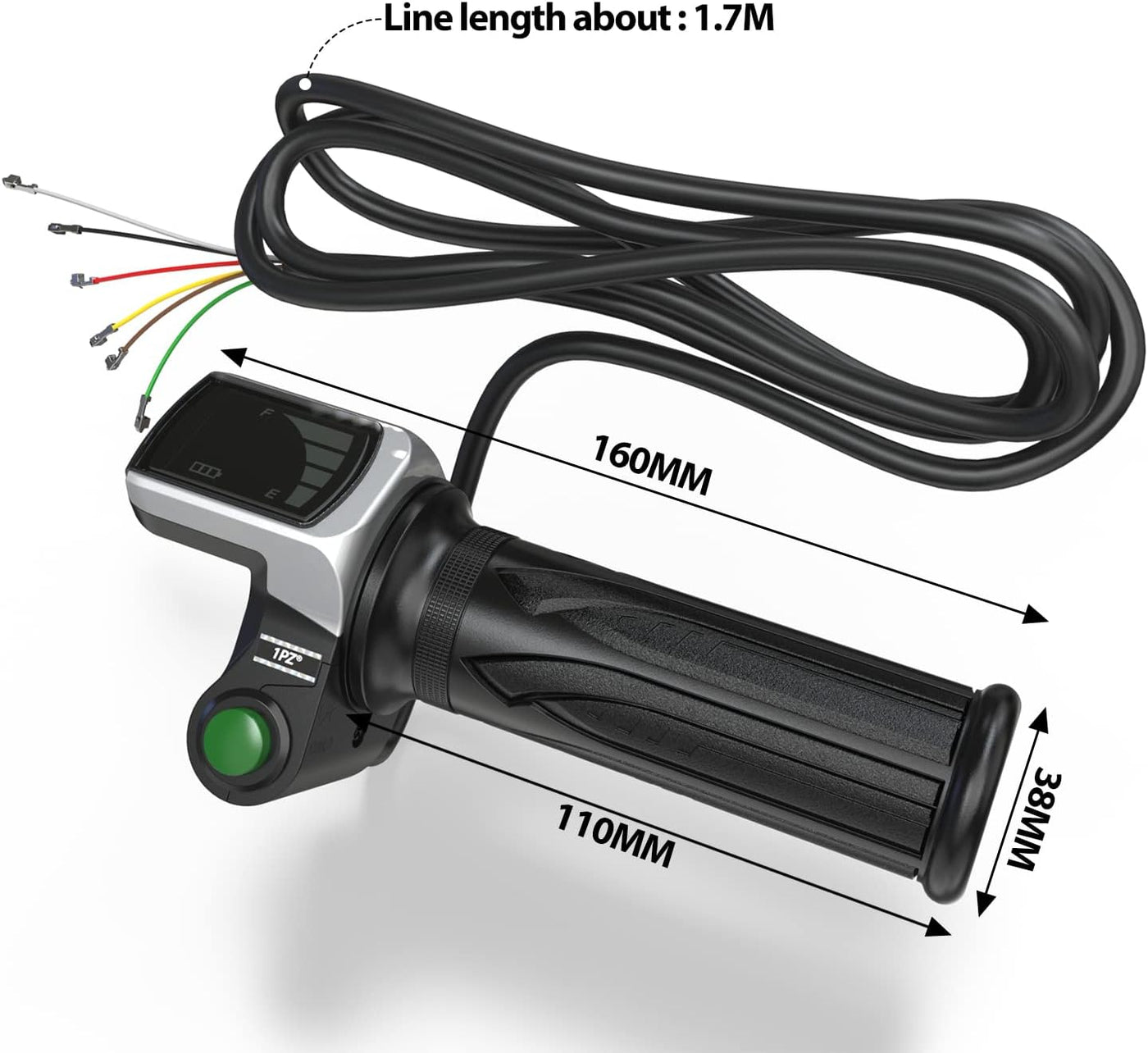 36V Throttle Grip Waterproof LCD Display Handle Twist Grip Clamp for Electric Bike Scooter