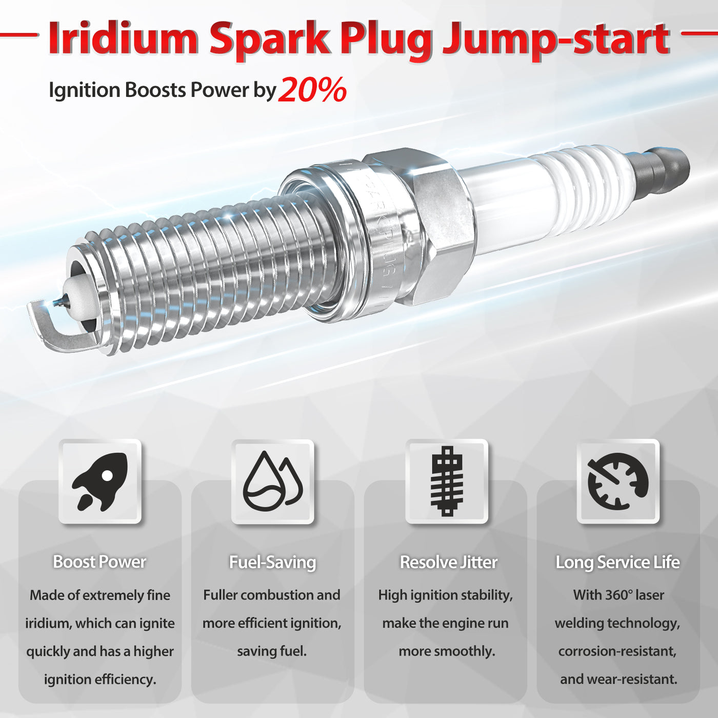 Set of 4 Ignition Coils UF651 and Iridium Spark Plug 93175