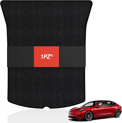 Black Cargo Liner Rear Trunk Mat for Tesla Model 3 2021 All Weather Heavy Duty Protection