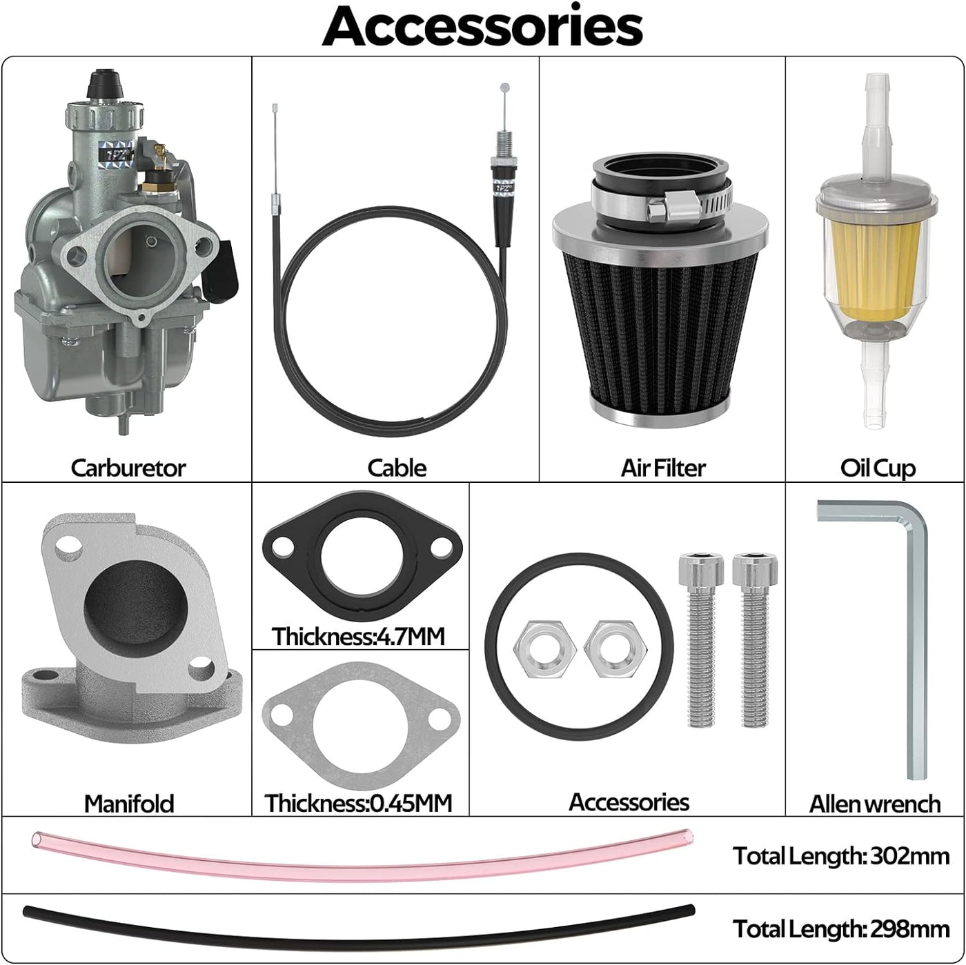 VM22 Carburetor Carb Non Hemi Predator 212cc Coleman CT200U CT200U-EX BT200X KT196 GX160 GX200 Engine