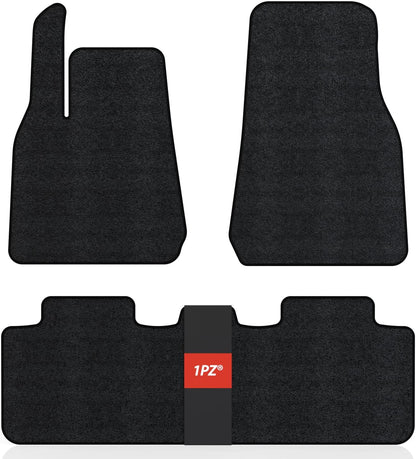 1PZ M45-EL2 Black Carpet Floor Mats Replacement for Tesla Model Y 2021-2023 Front & 2nd Seat All Weather Heavy Duty Protection