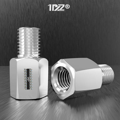 Mirror Mount Adapter - M8 female to M10 male or 8mm to 10mm Chrome (Pack of 2)