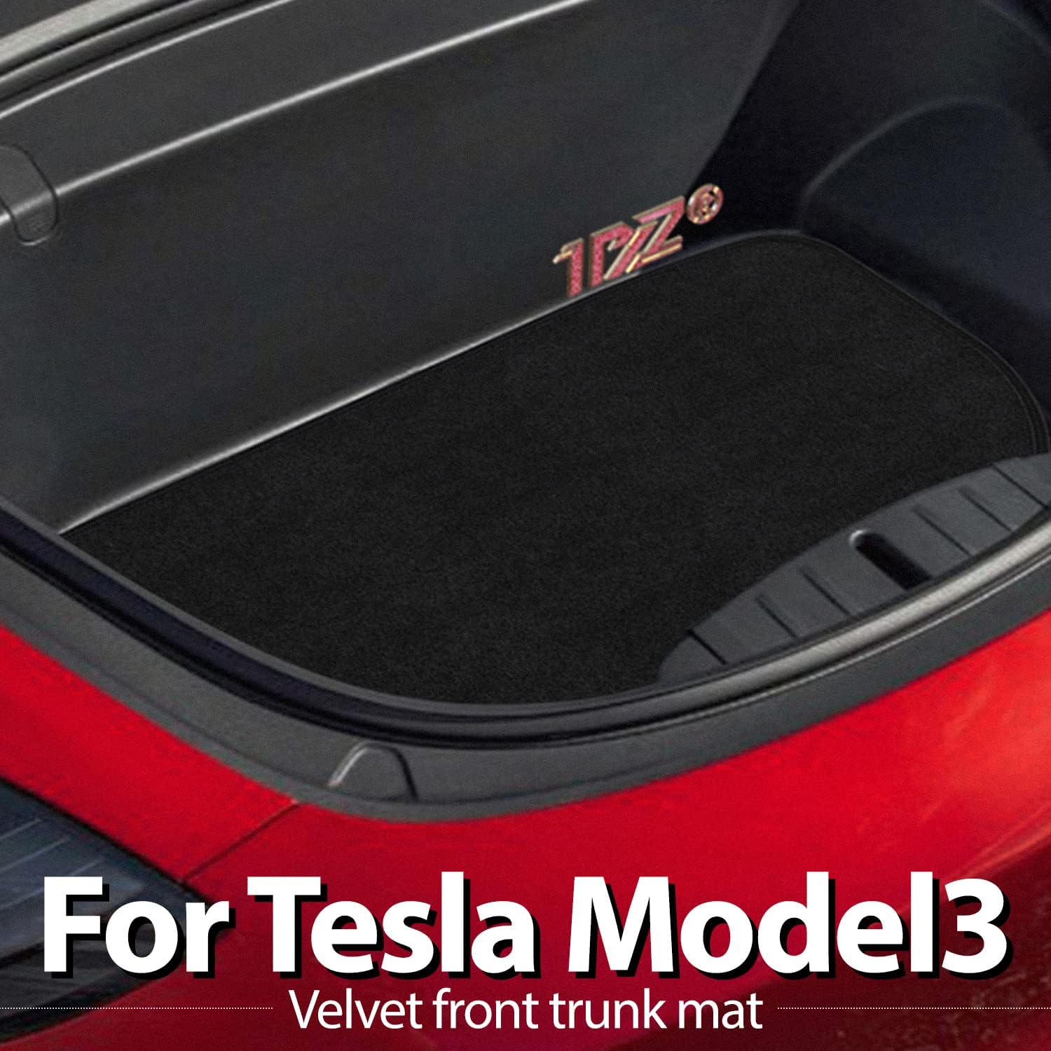 1PZ Black Front Trunk Mat Replacement for Tesla Model 3 2021 Full Guard Heavy Duty Cargo Mat Accessories