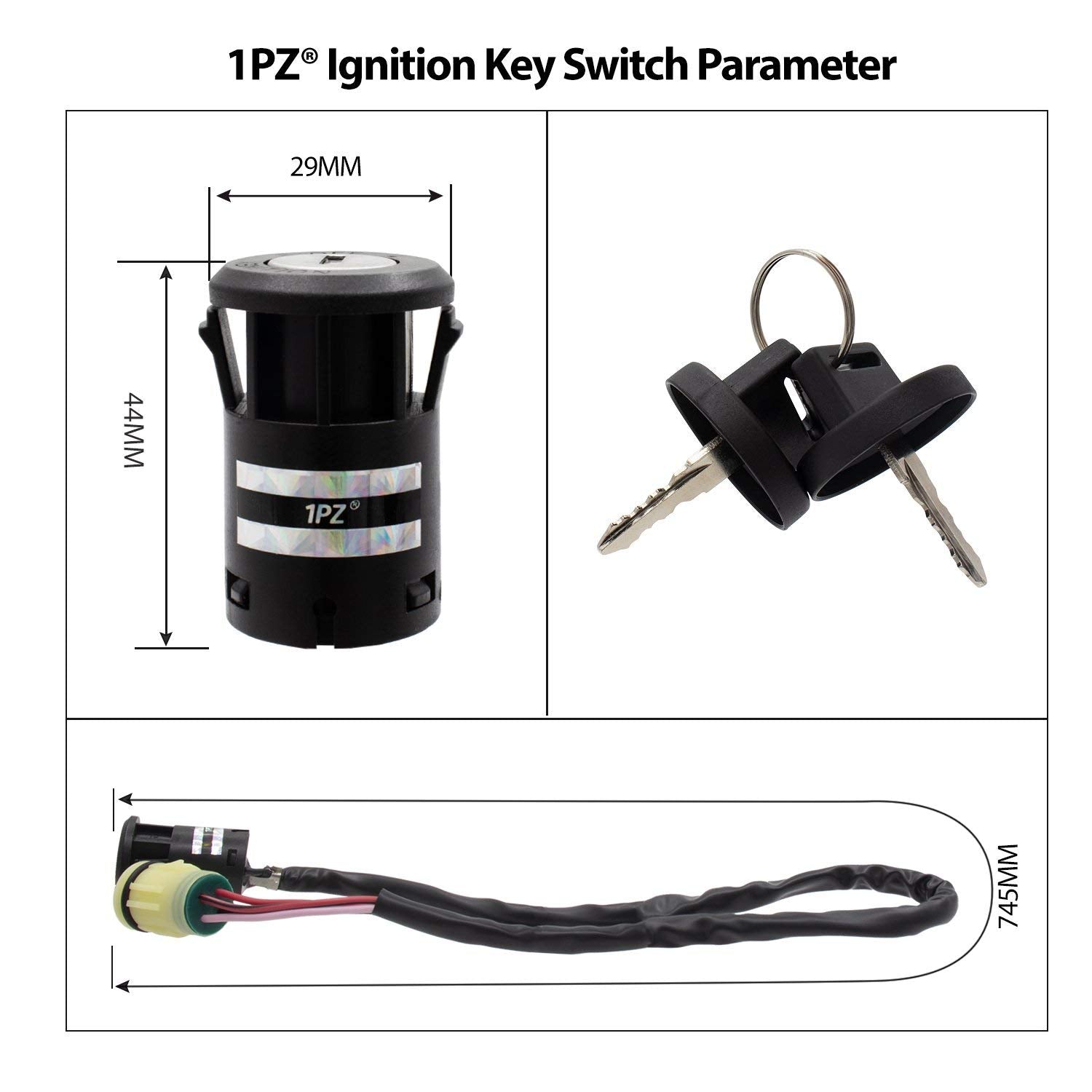 1PZ Ignition Key Switch Replacement for Honda ATV TRX420 Rancher 420 2007-2021