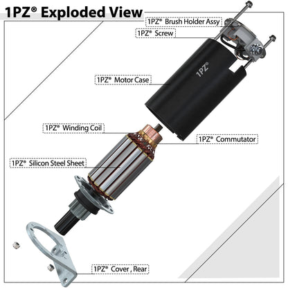 1PZ BS1-NS7 Starter Motor Replacement for Kawasaki Cub Cadet New Holland Toro 15-28HP 21163-7001 21163-7010 21163-7022 21163-7029 KAW211637001 KAW211637010