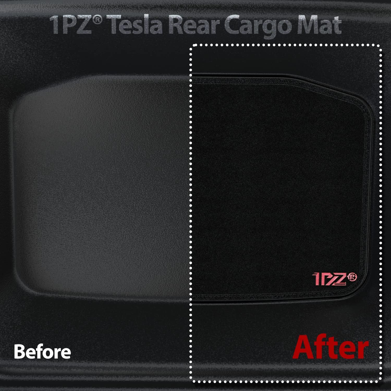 1PZ Black Rear Storage Trunk Mat Cargo Liner Replacement for Tesla Model 3 2021 All-Protection Rear Storage Mat