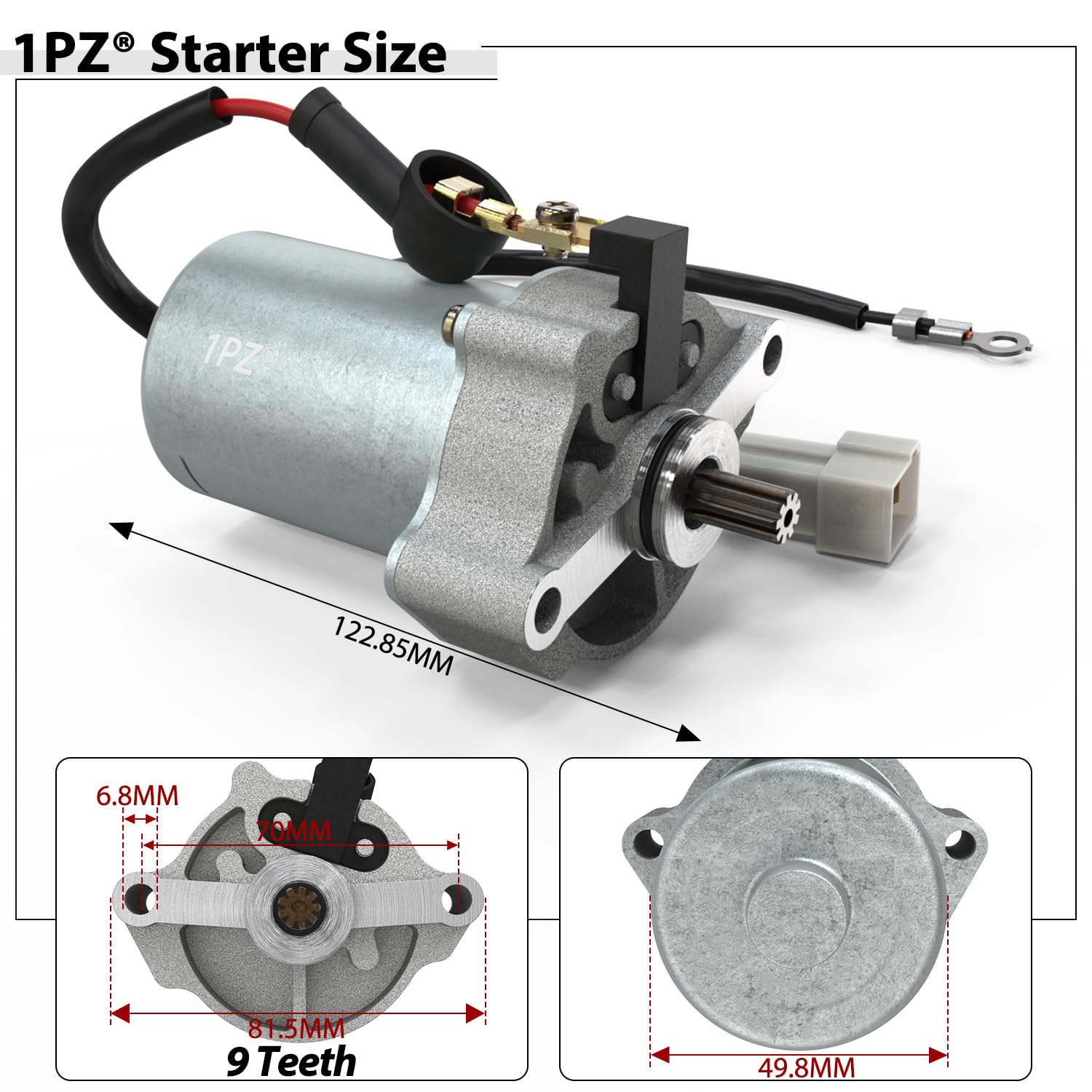 1PZ Starter Motor Replacement for Polaris Outlaw Sportsman 90 110 2007-2019 0453478 0454952