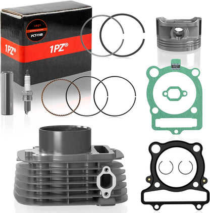 1PZ PCT-Y4B Engine Piston Cylinder Top End Kit (Sliver) Replacement for Yamaha Big Bear Warrior Grizzly Raptor Bruin Wolverine 350 1987-2011 1UY-11310-03-00 5YT-11310-00-0