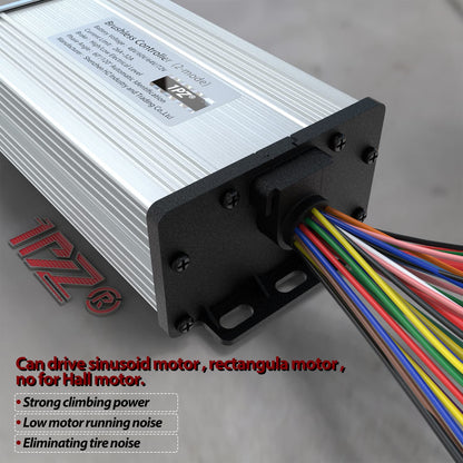 1PZ HIY-D0T E-Bike Controller Replacement for 48V 60V 64V 72V Metal Motor Brushless Controller 1000W-1500W E-Bike Electric Scooter