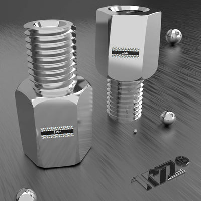 Mirror Mount Adapter - M8 female to M10 male or 8mm to 10mm Chrome (Pack of 2)