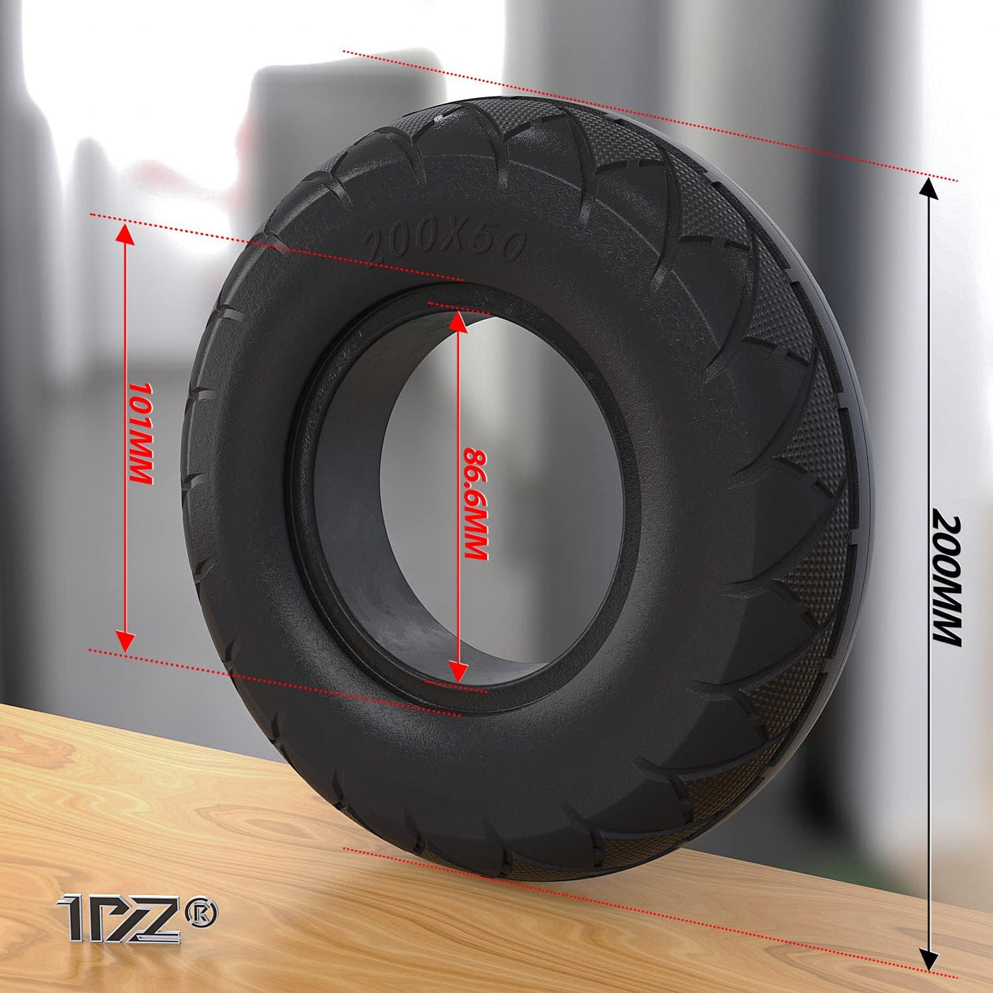 200x50 (8"x2") Solid Tire for Razor E100 E150 E175 E200 Gas Scooter, Schwinn, Bladez, Mongoose, Dune Buggy, ePunk, Crazy Cart, PowerRider 360, eSpark (2 Set)