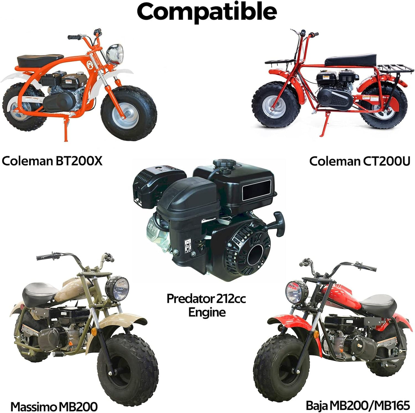 VM22 Carburetor Carb Non Hemi Predator 212cc Coleman CT200U CT200U-EX BT200X KT196 GX160 GX200 Engine
