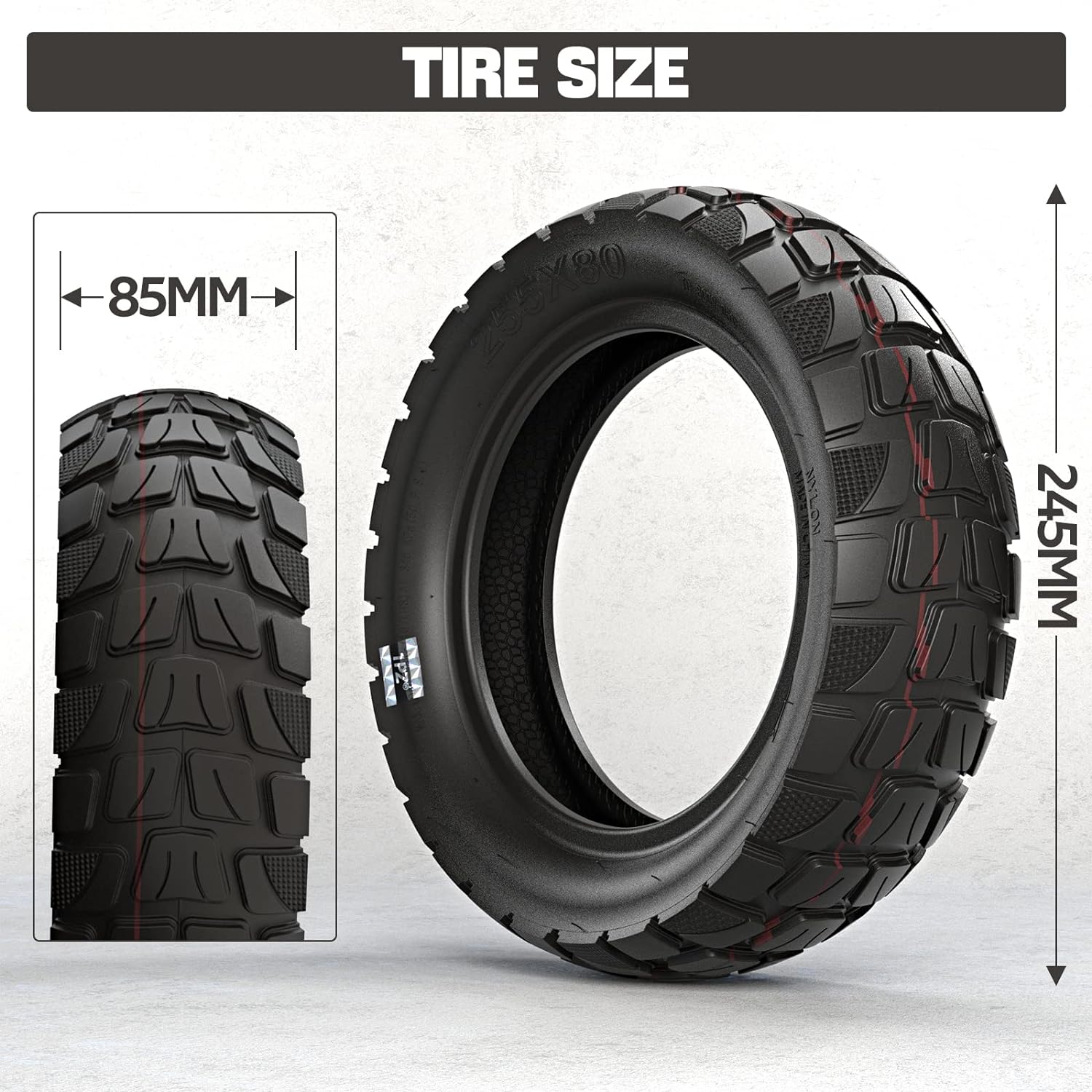 1PZ 255x80 Tire and Inner Tube 10x3.0 Tire Inner Tube Set Replacement for 10 Inch Electric Scooter