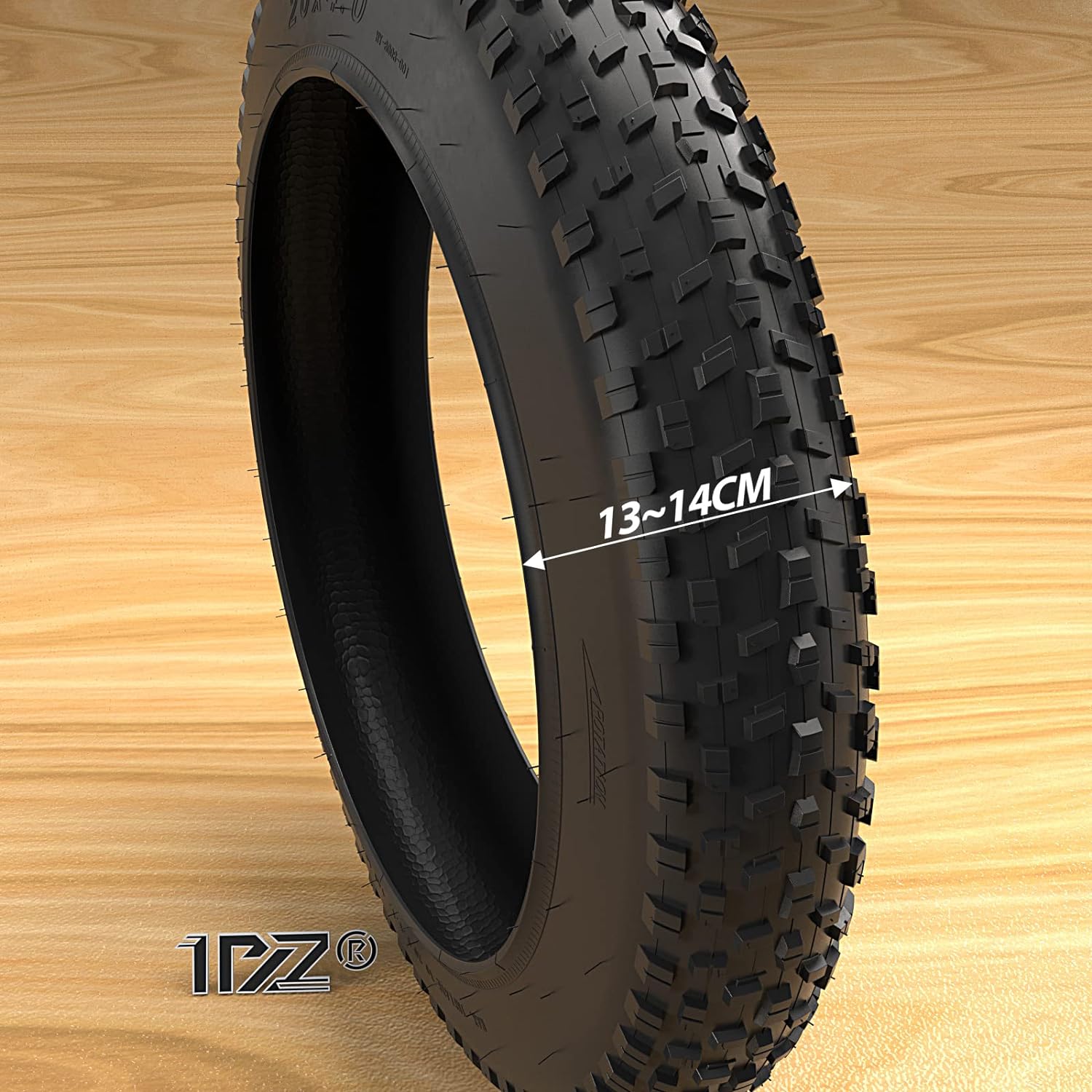 1PZ 20 x 4.0 Fat Tire, Folding Mountain Bike Tires, Replacement MTB Tires for On or Off Road Use