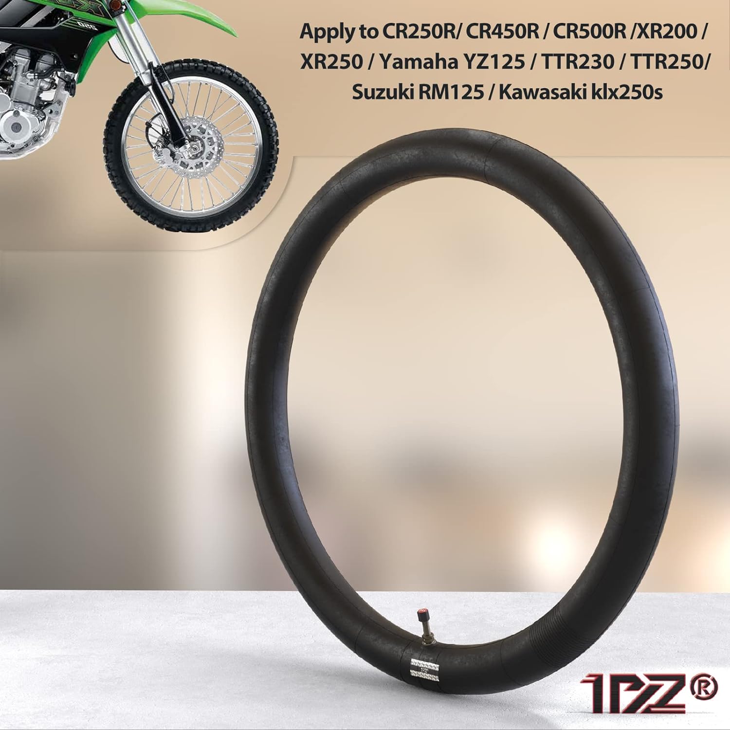 1PZ 80/100-21(300/325-21) TR6 Inner Tube Heavy Duty Schrader Valve Replacement with 21'' Motorcycle