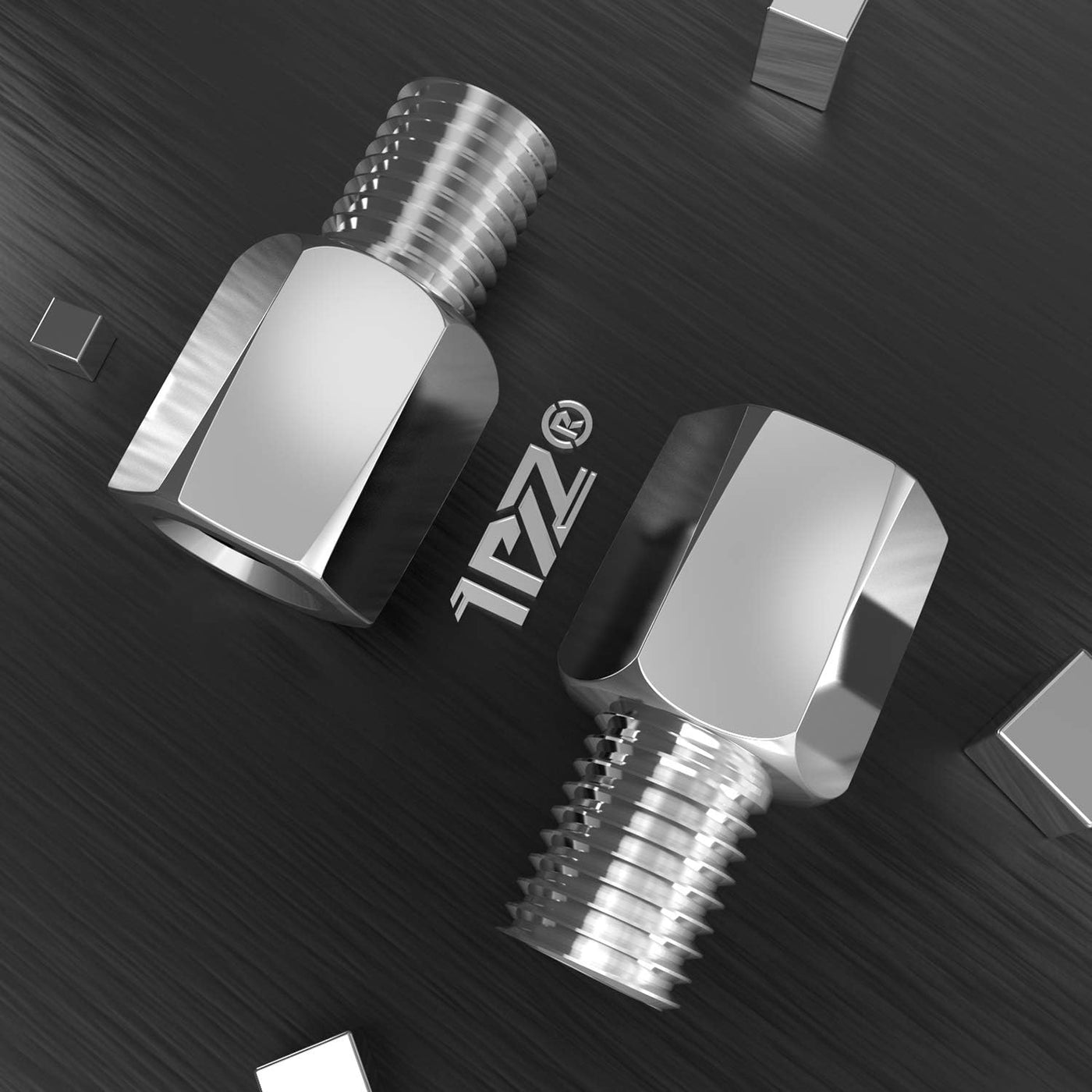 Mirror Mount Adapter - M8 female to M10 male or 8mm to 10mm Chrome (Pack of 2)